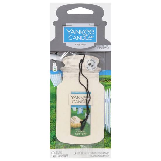 Yankee Candle Car Jar Clean Cotton True To Life Fragrance Air Freshener