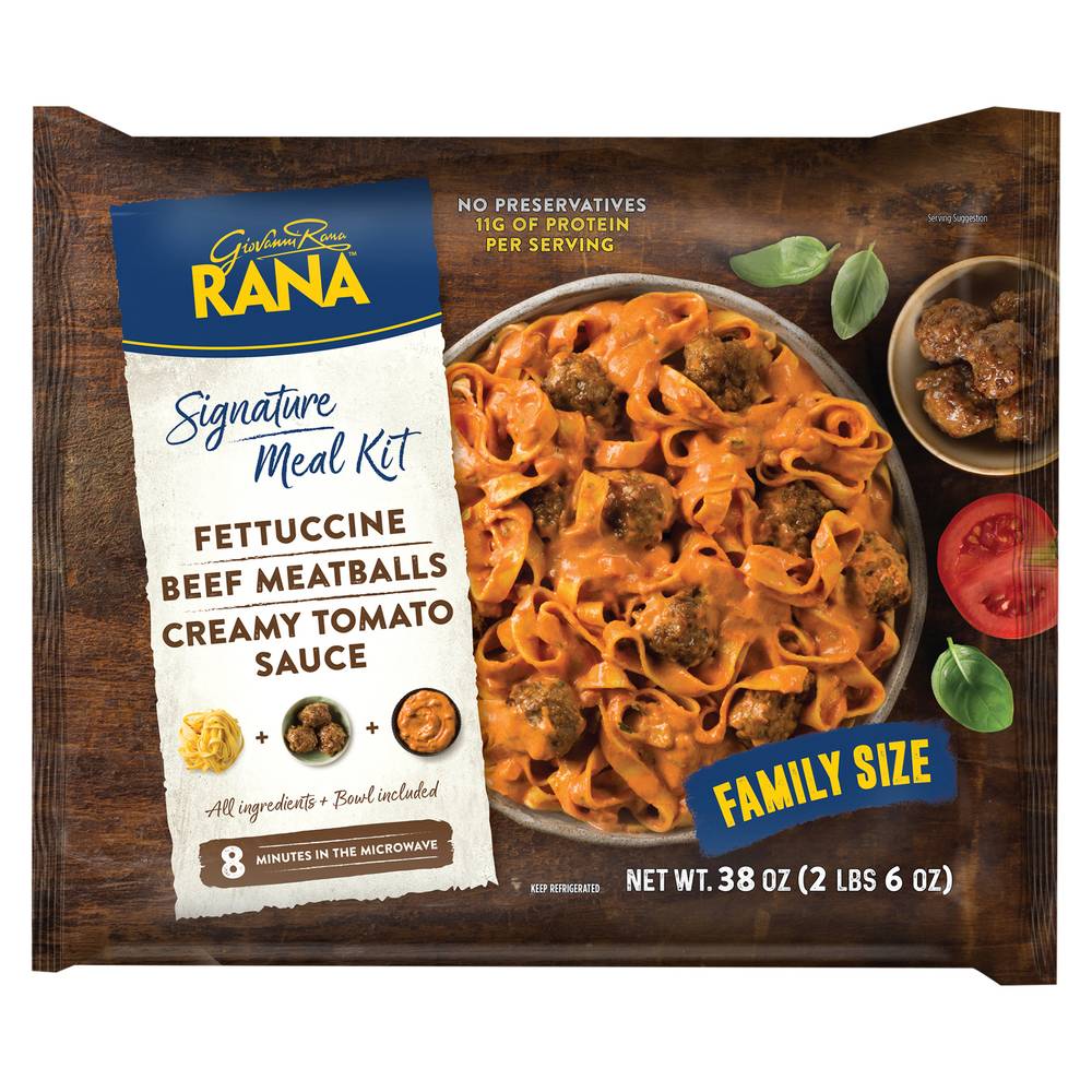 Rana Signature Meal Kit Creamy Tomato Sauce Fettuccine 100% Beef Meet Balls (2.38 lbs)