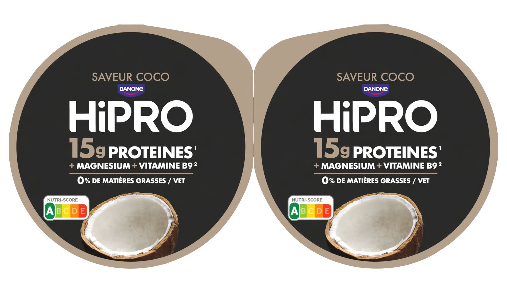 Hipro - Yaourt protéiné 0% m.g., coco (2 x 160g)