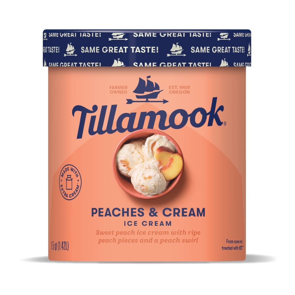 Tillamook Peaches and Cream Ice Cream (1.5 qt)