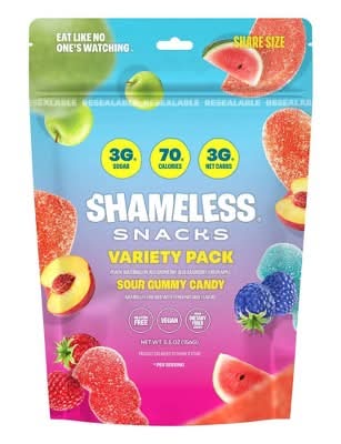 Shameless Snacks Variety pack Sour Gummy Candy, Assorted (5.5 oz)
