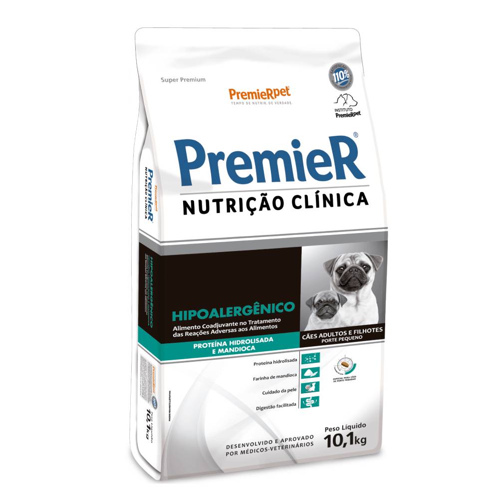 Premierpet ração nutrição clínica hipoalergênico para cães de pequeno porte (10,1kg)