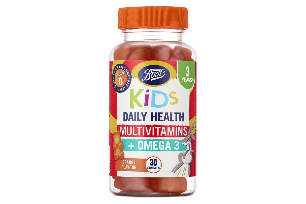 Boots Kids Daily Health Multivitamins + Omega 3 - 30 Orange Flavour Gummies