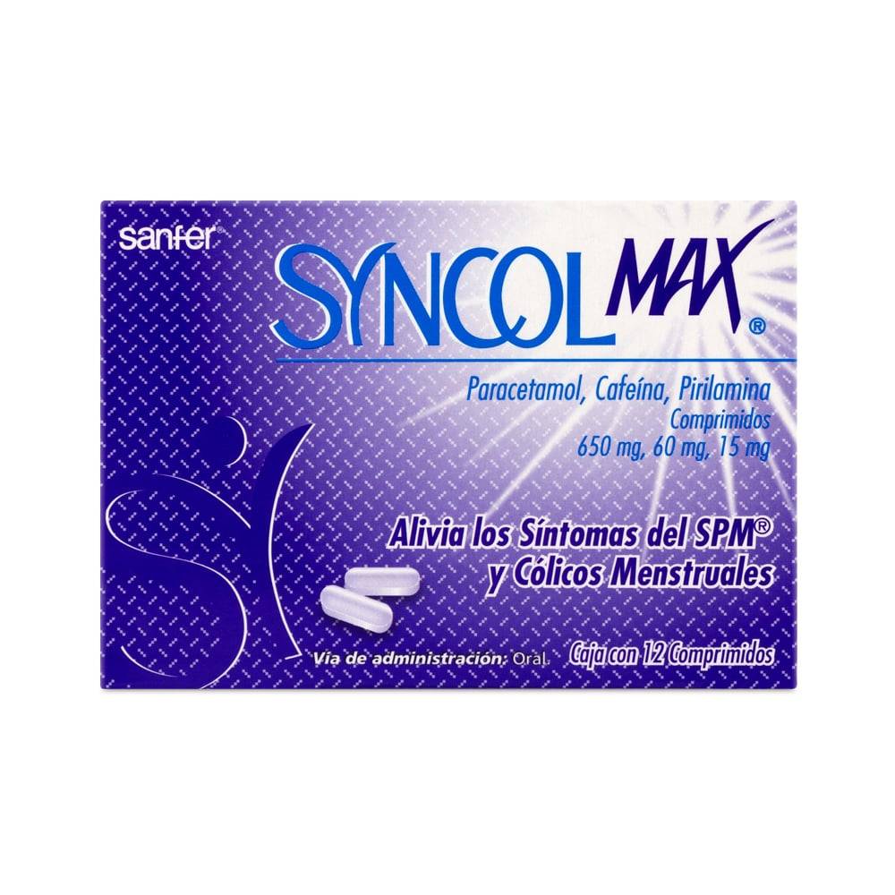 Sanfer syncol max comprimidos 650 mg/60 mg/15 mg (12 un)