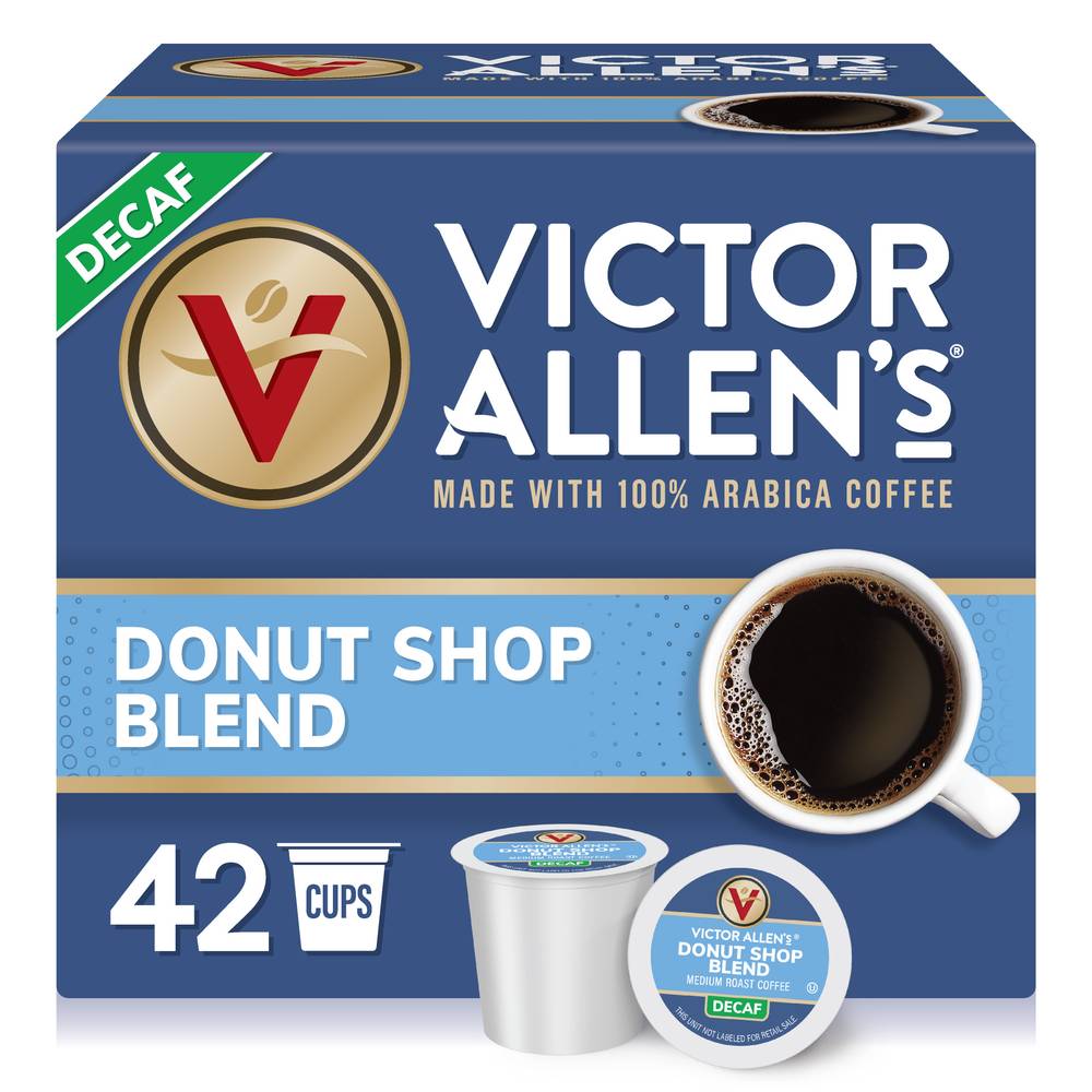 Victor Allen's Coffee Decaf Donut Shop Blend, Medium Roast Arabica Coffee (42 ct)