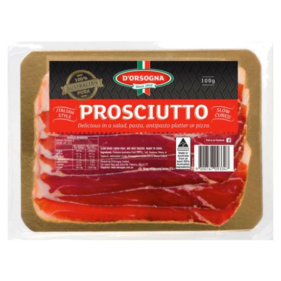 D'orsogna Art Prosciutto Sliced 100g