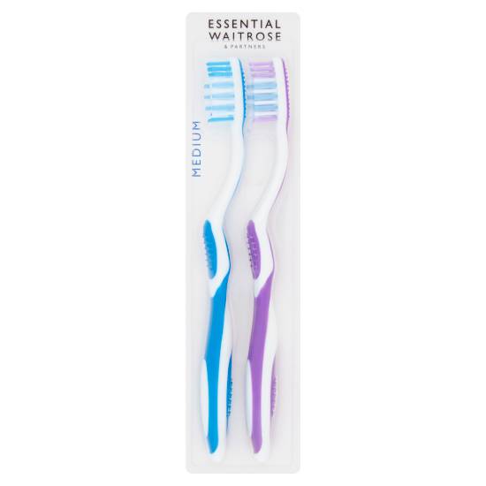 Waitrose Medium Essential Flexi Toothbrushes (2ct)