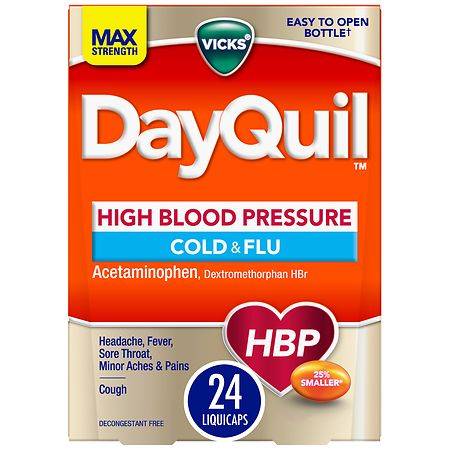 DayQuil High Blood Pressure Cold and Flu Medicine LiquiCaps - 24.0 ea