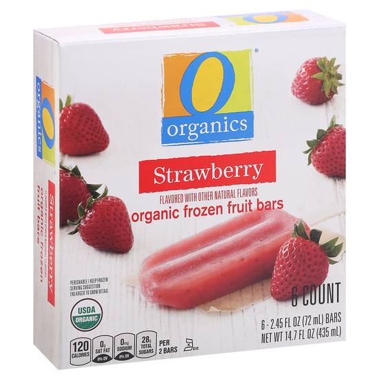 O Organics Frozen Strawberry Fruit Bars (6 x 2.4 oz)