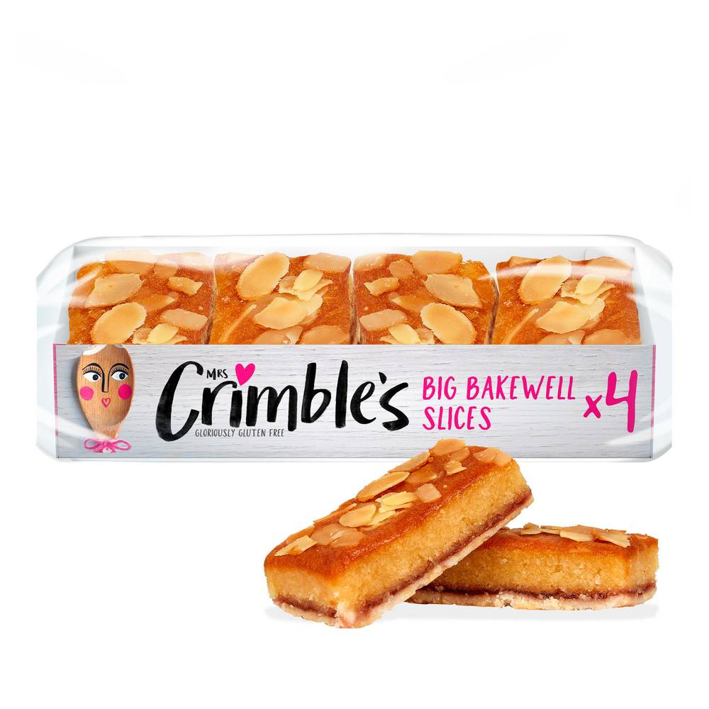 Mrs Crimble's Gluten Free Big Bakewell Slices (4 pack)