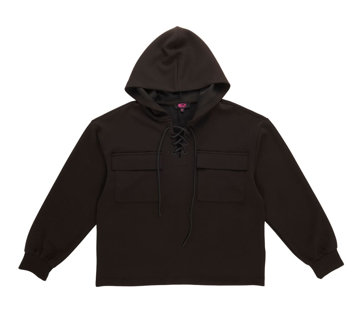 ACX Active Women's Lace-Up Scuba Hoodie (XL, Lipstick Red)