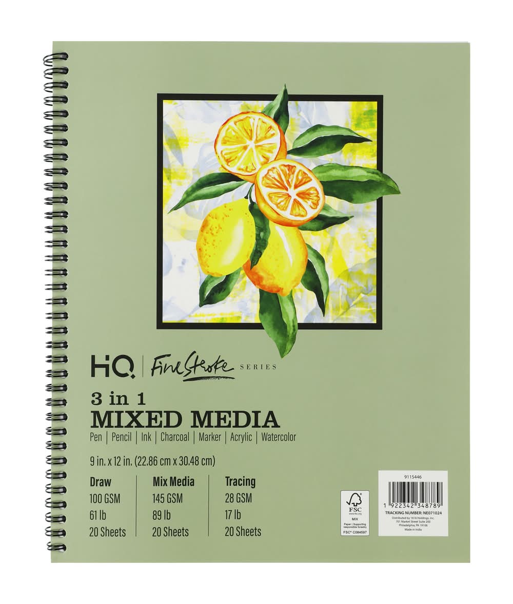 HQ 3-in-1 Mixed Media Sketch Book