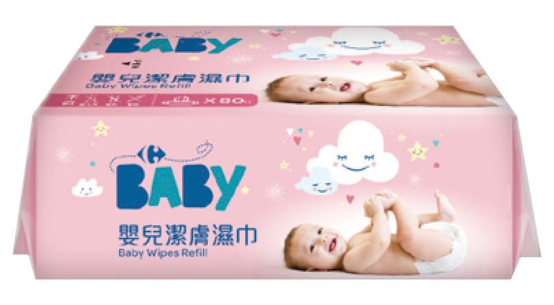 家樂福嬰兒潔膚濕巾量販包(粉紅)80PCx4 <80PC張 x 4 x 1Bag袋>