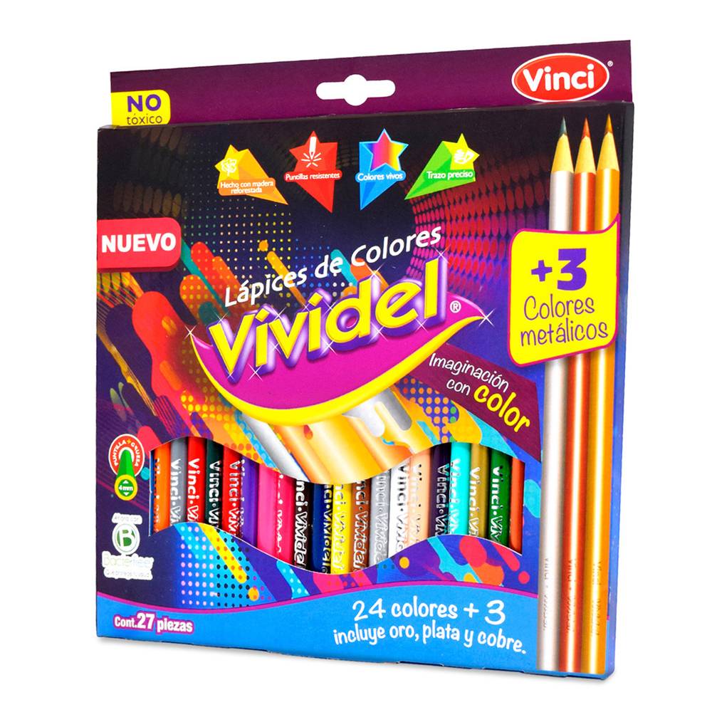Vinci lápices de colores vividel (27 piezas)