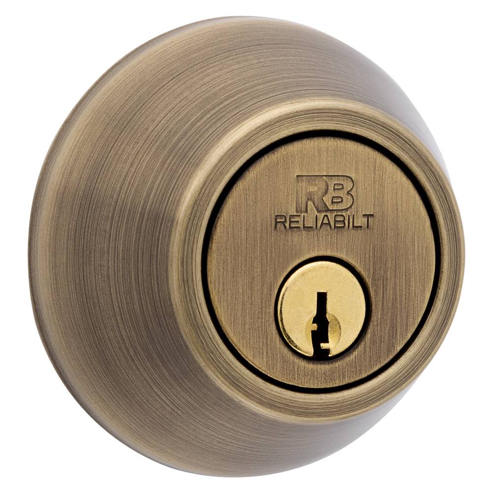 RELIABILT Antique Brass Single Cylinder Deadbolt | 93690-016