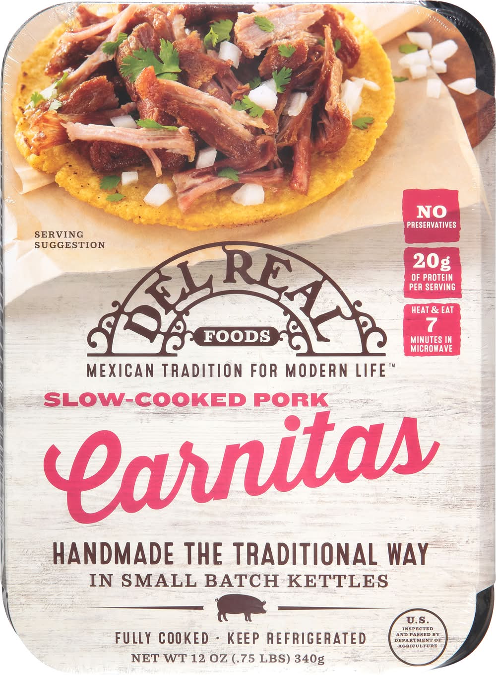 Del Real Foods Carnitas Slow Cooked Pork (12 oz)