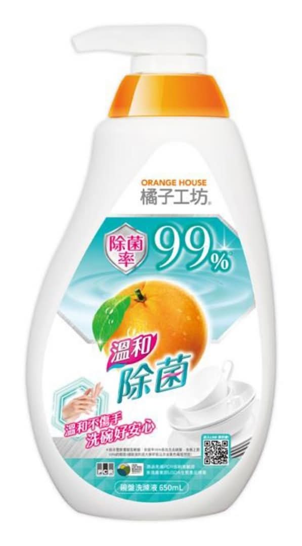 橘子工坊蔬果碗盤洗碗精-溫和除菌 650ml