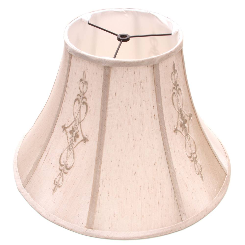 allen + roth 12-in x 17-in Beige Fabric Bell Lamp Shade | PSH4305