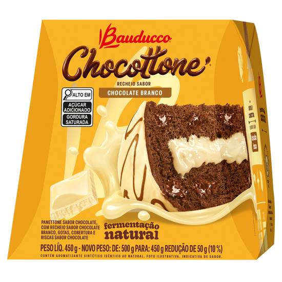 Bauducco chocottone com recheio sabor chocolate branco (450 g)