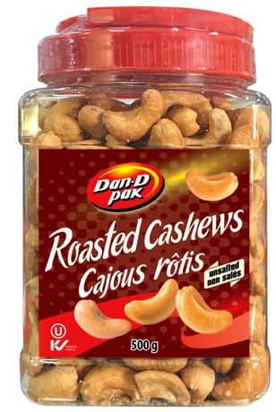 Dan D Pak Unsalted Roasted Cashews (500 g)