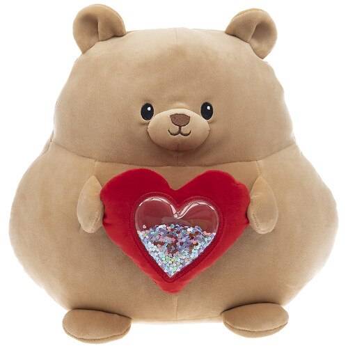 Festive Voice Valentine's Chunky Bear with Sequin Heart - 1.0 ea