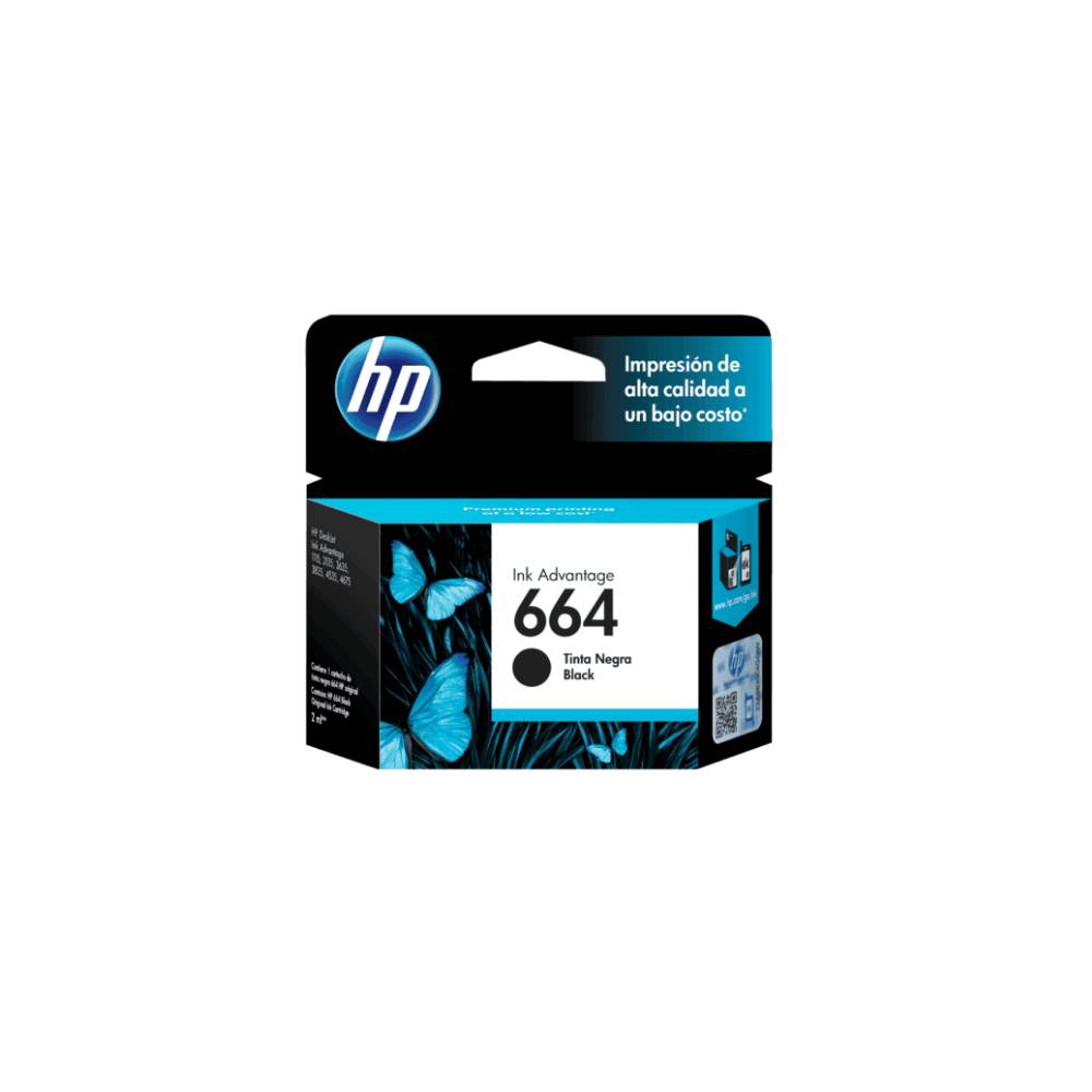 HP · Tinta cartridge 664 f6v29al negro