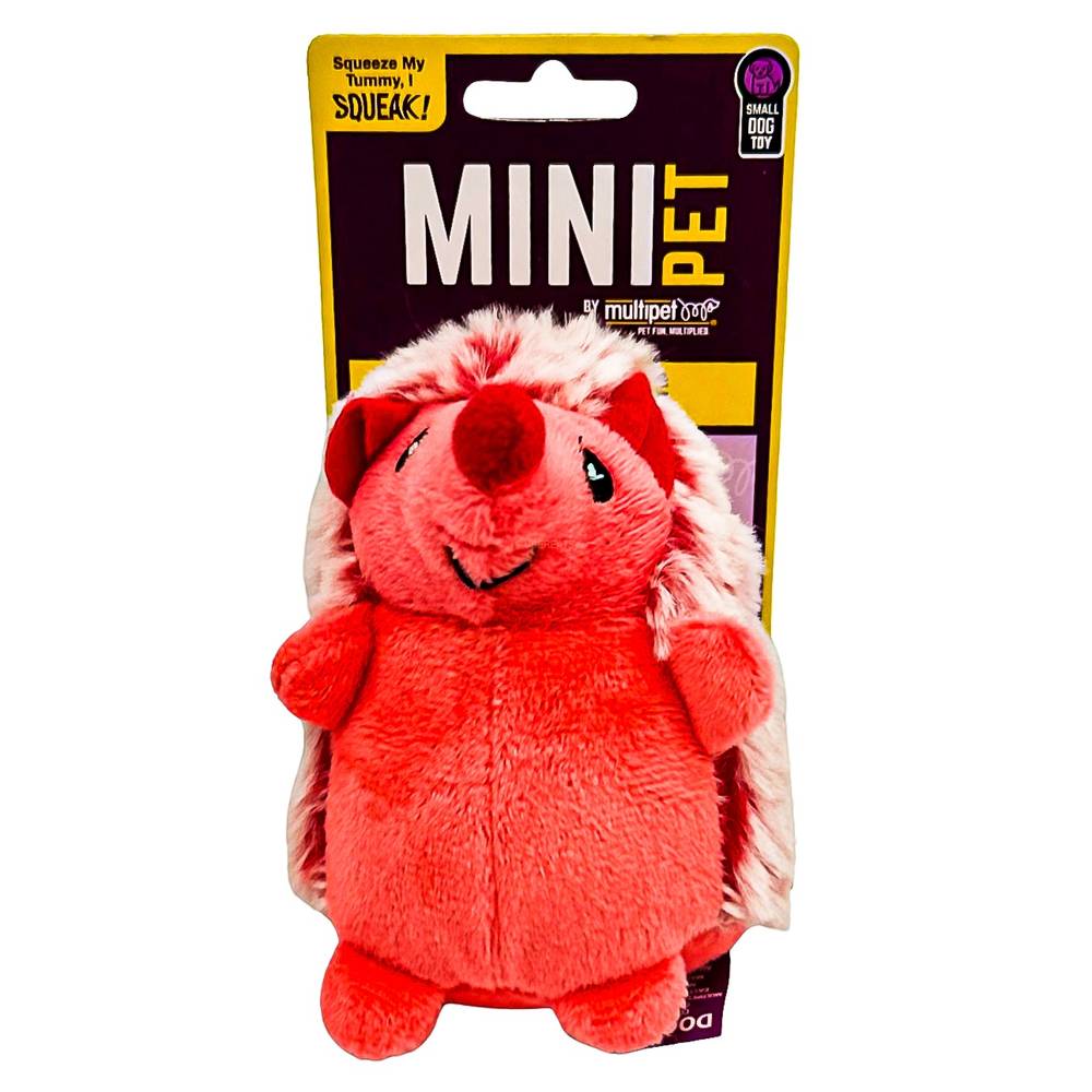 Multipet Mini Hedgehog Dog Toy - Red - 4"