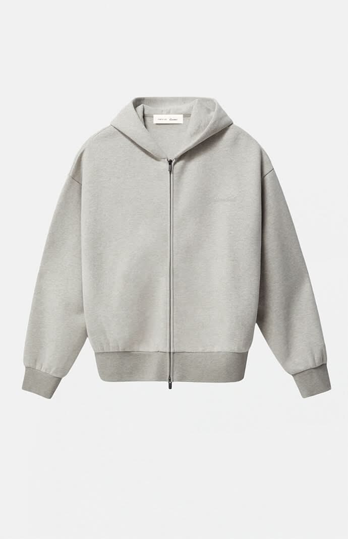 Fear of God Essentials Concrete Heather Signature Classic Full Zip Hoodie Concrete Hth/Dk Conc Hthr M