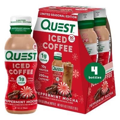 Quest Protein Iced Coffee, Peppermint Mocha (4 x 10 fl oz)