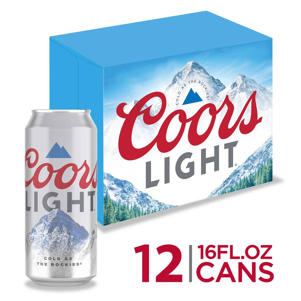 Coors Light Lager Beer (12 ct, 16 fl oz)