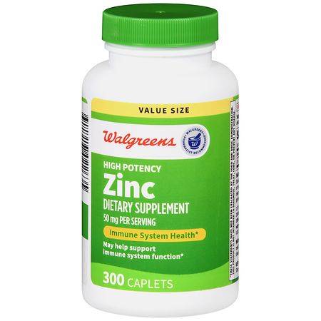 Walgreens High Potency Zinc 50 mg Caplets (300 ct)