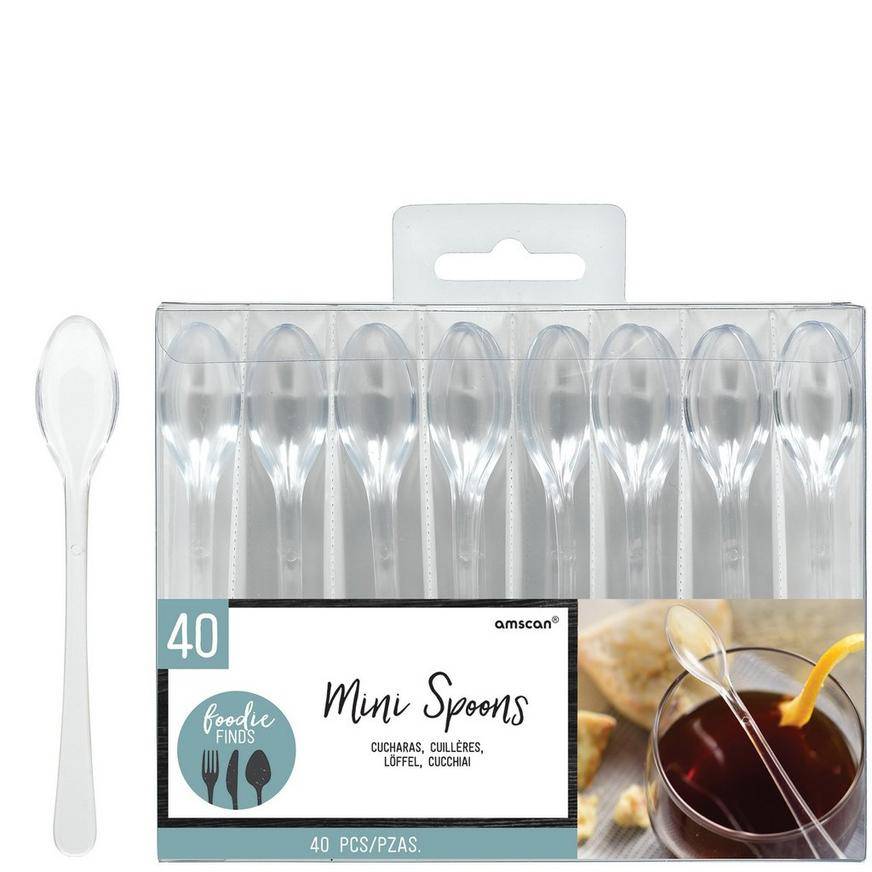 Amscan Mini Clear Plastic Spoons