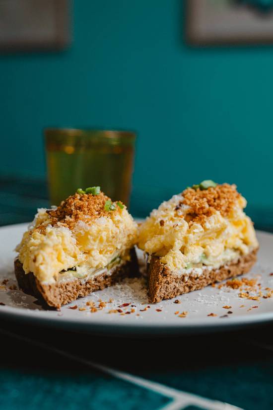 House Toast- Ricotta Scramble