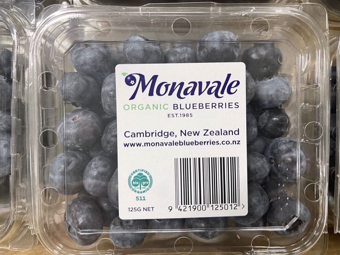 紐西蘭空運有機藍莓(125g/盒)
