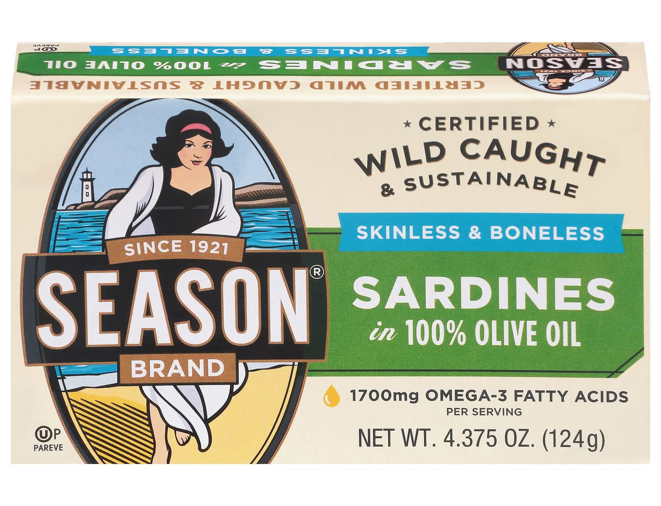 Season Kosher Skinless & Boneless Sardines in 100% Pure Olive Oil (4.38 oz)