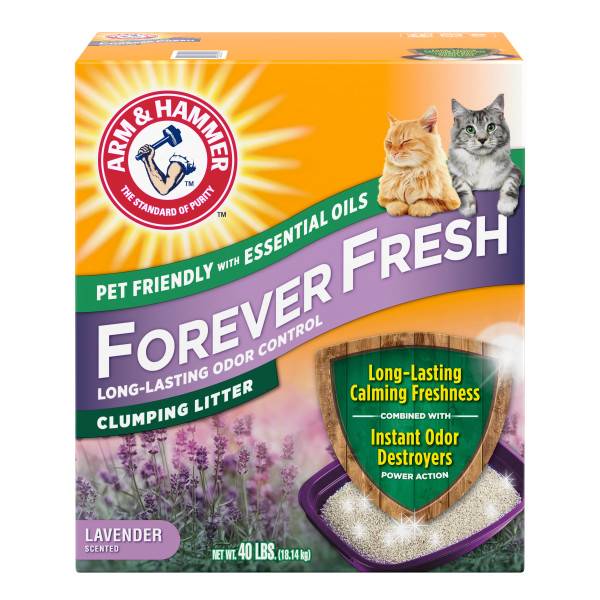 Arm & Hammer Forever Fresh Multi Cat Clumping Cat Litter Lavender, 40 Pounds