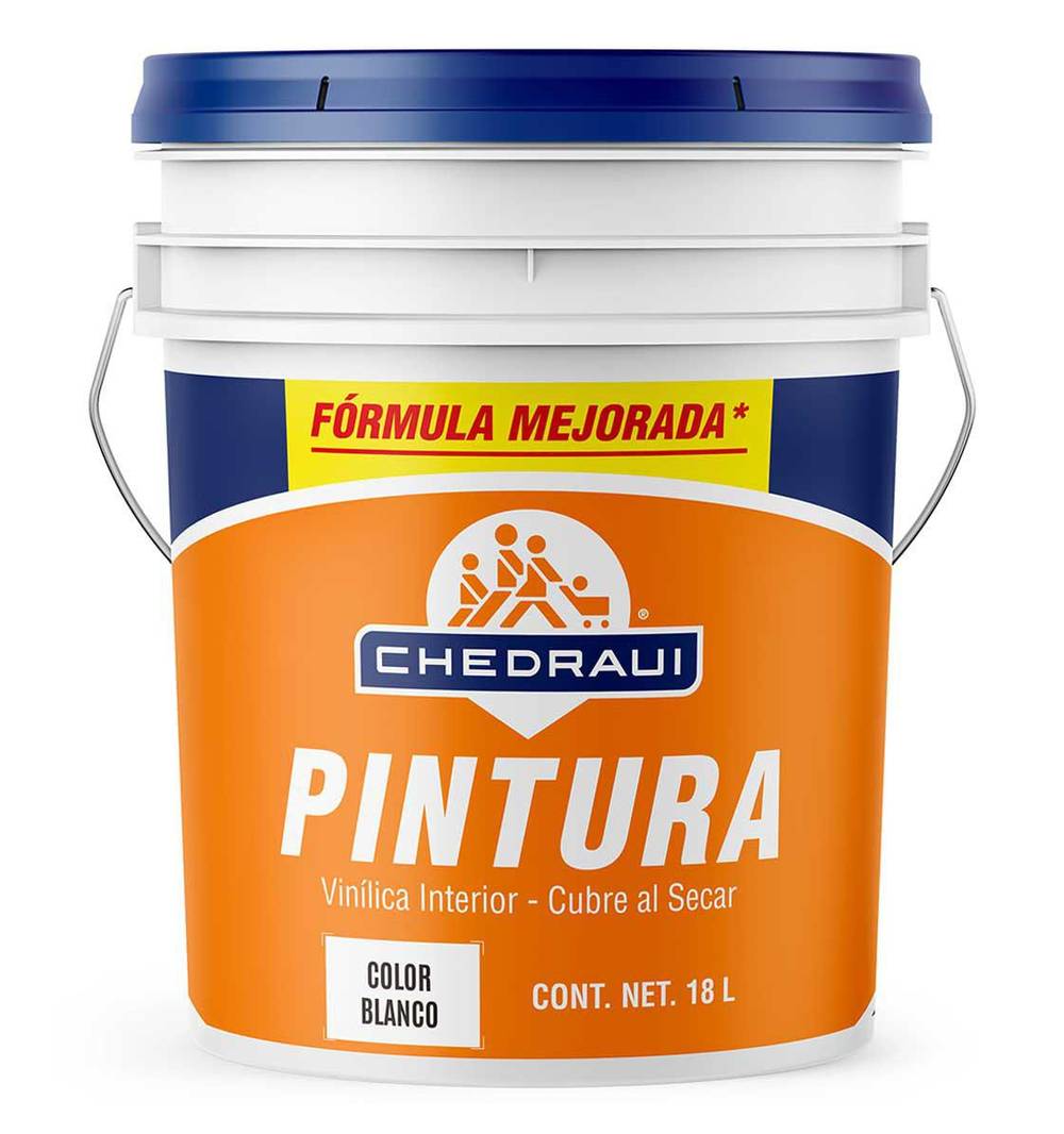Chedraui · Pintura vinílica para interior, blanco (18 L)