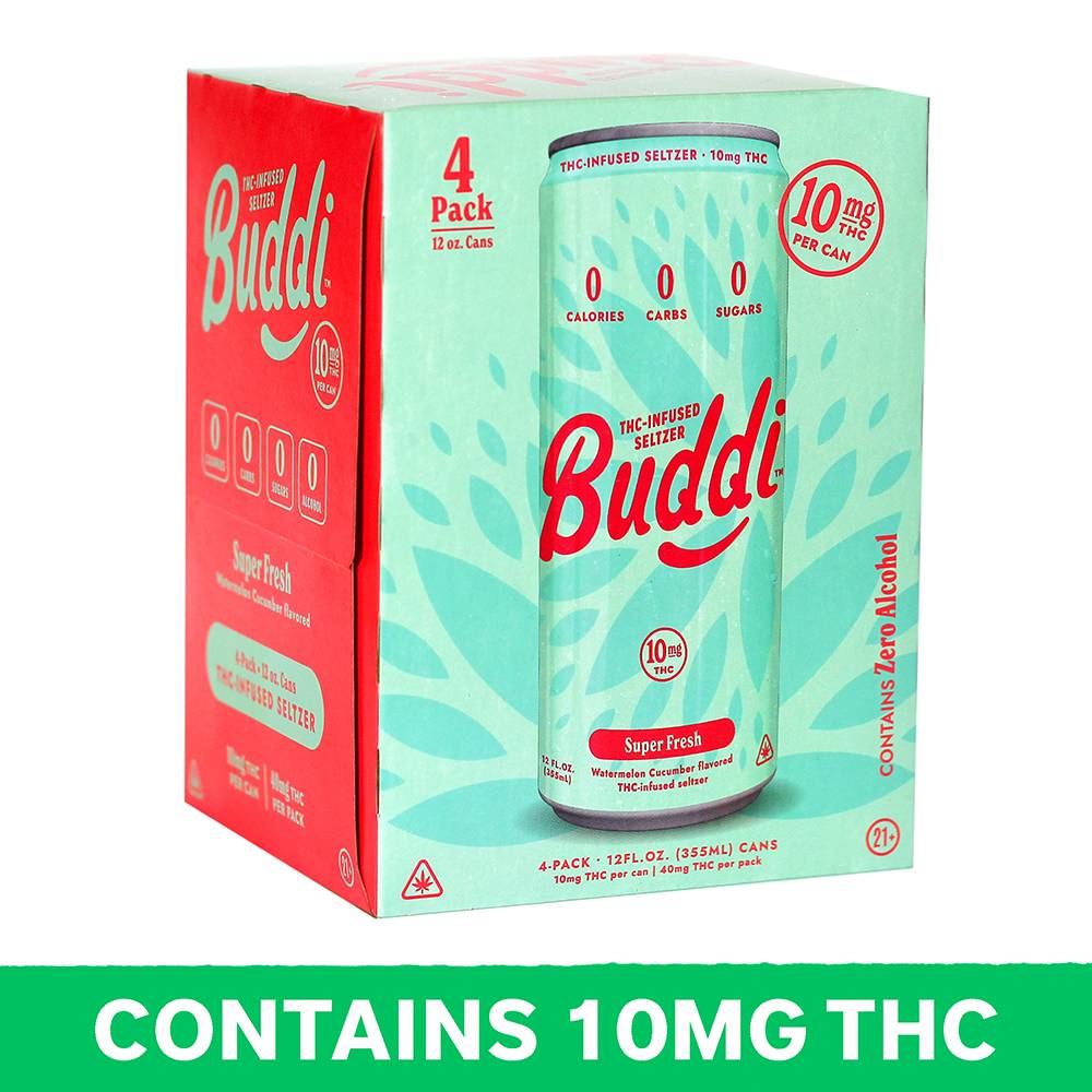 Buddi Super Fresh Infused Seltzer 10MG Delta 9