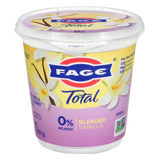 Fage Total Nonfat Greek Yogurt (blended vanilla )