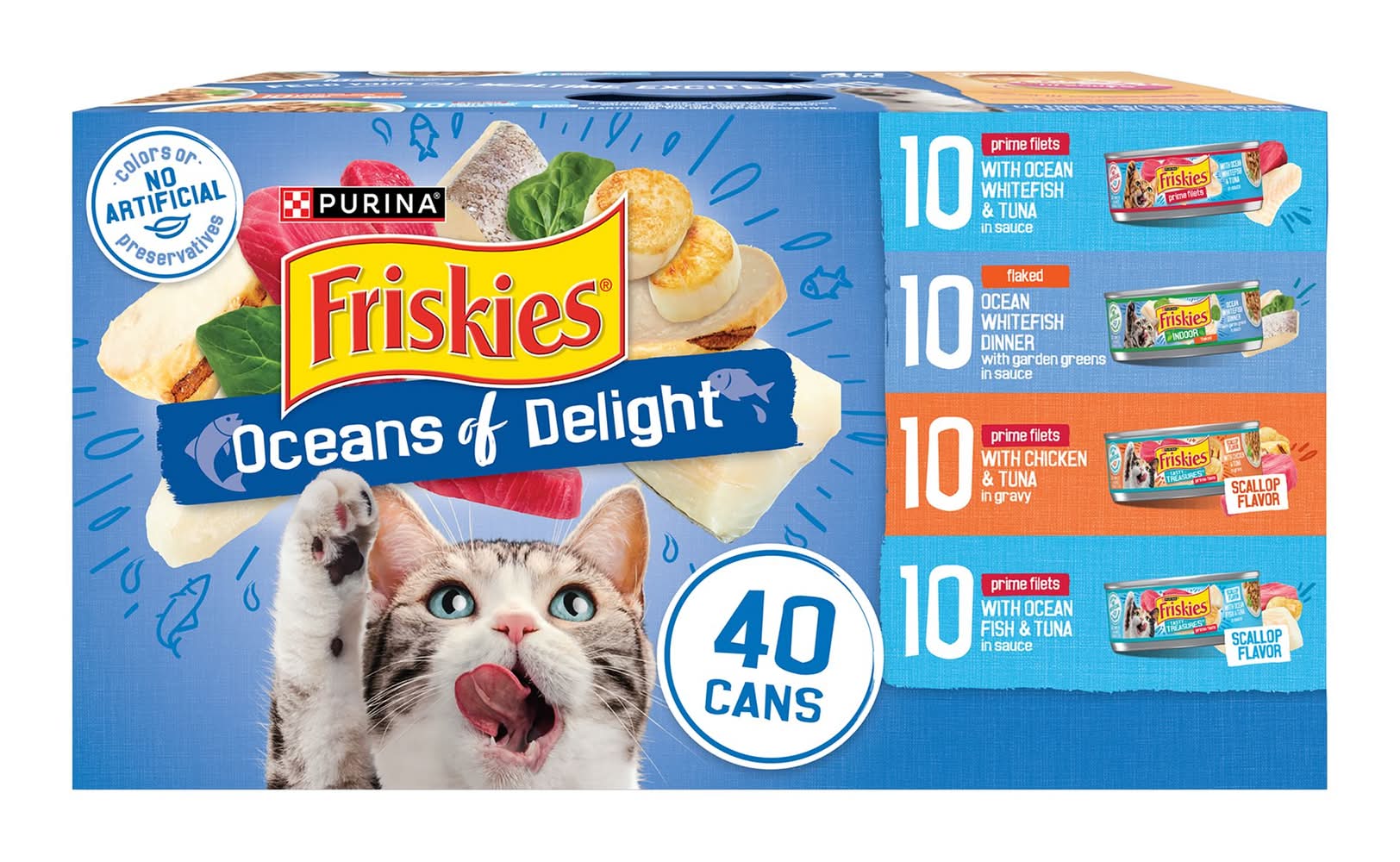 Friskies® All Life Stages Cat Wet Food - Variety Pack, 40 CT, 220 OZ (Size: 40 Count)