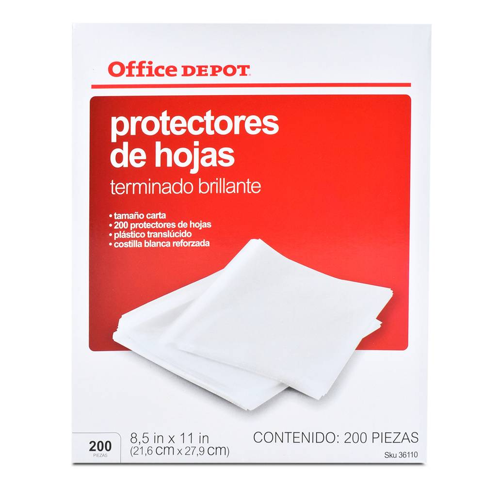 Office depot protectores de hoja carta (pack 200 piezas)
