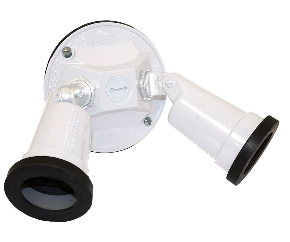 Sigma Engineered Solutions 150 -Watt EQ LED White 2 -Head Switch-Controlled Flood Light with Adjustable