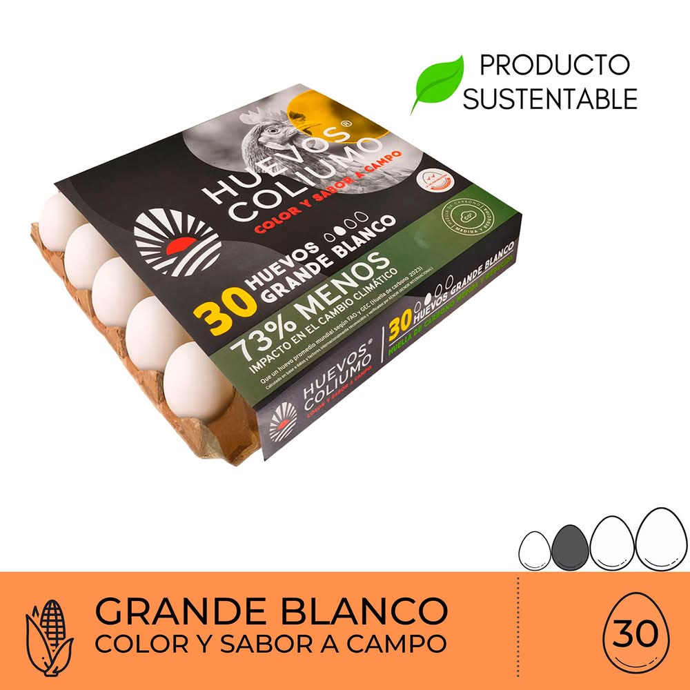 Huevos Coliumo · Huevos prémium - Grande - Blanco (30 un)