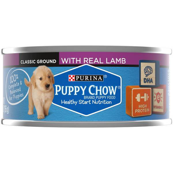 Puppy Chow Purina High Protein Pate Wet With Real Dog Food (24 ct)