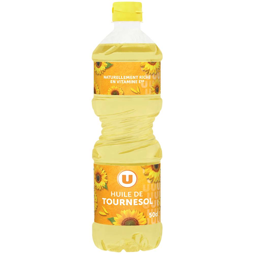 Les Produits U - U huile de tournesol riche en vitamine e (500 ml)