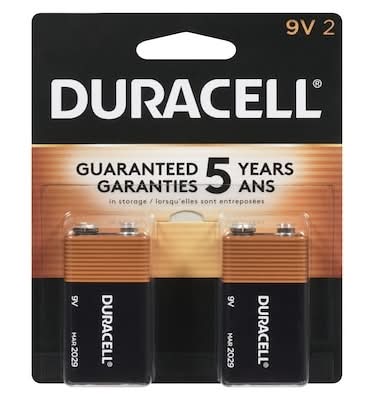Duracell Coppertop 9v Alkaline Batteries (2 ct)