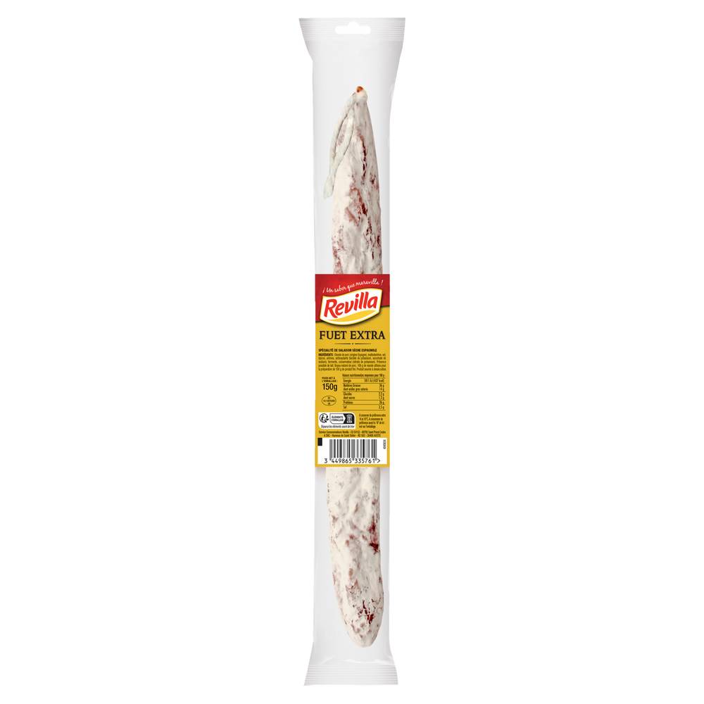 Revilla - Fuet extra saucisson sèche enrobée au poivre noir (150g)