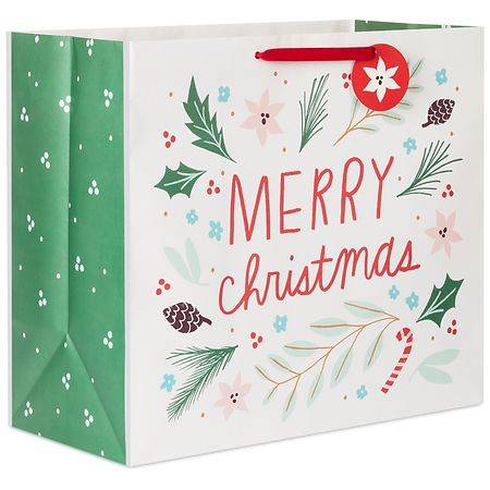 Hallmark Merry Christmas on Cream Jumbo Heavy-Duty Gift Bag