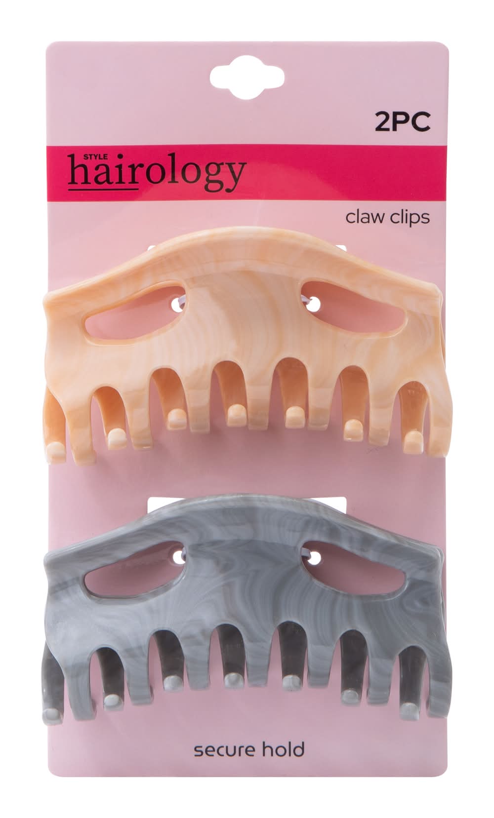 Marbleized Hair Claw Clips 2-Pack Cream