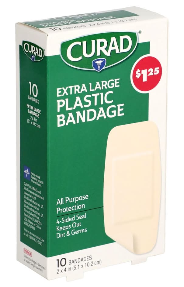 Curad Plastic Adhesive Bandages, 2 X 4 In (10 ct)